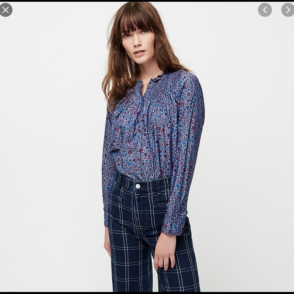 J. Crew Ruffle Liberty Classic Popover Shi…